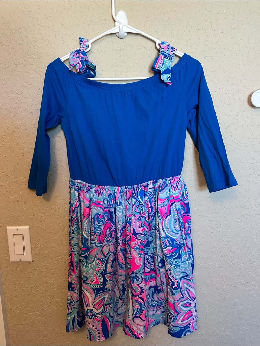 Lilly Pulitzer Royal Blue Top with Pink & Light Blue Paisley Skirt